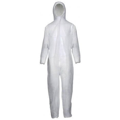 Salopette épaisse jetable blanche poussières / liquides - 2XL 