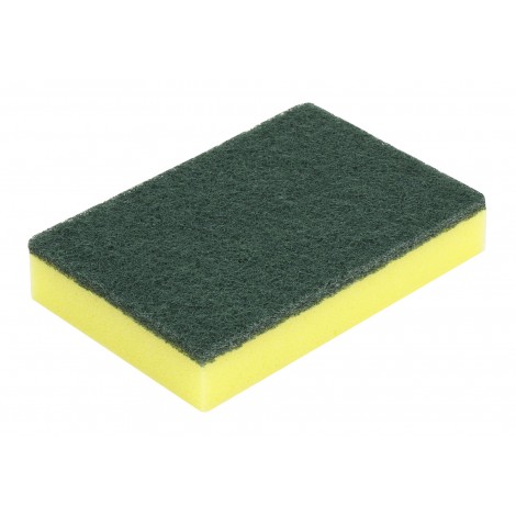 Eponge à récurer "horeca" vert/jaune - 14*10*3 cm
