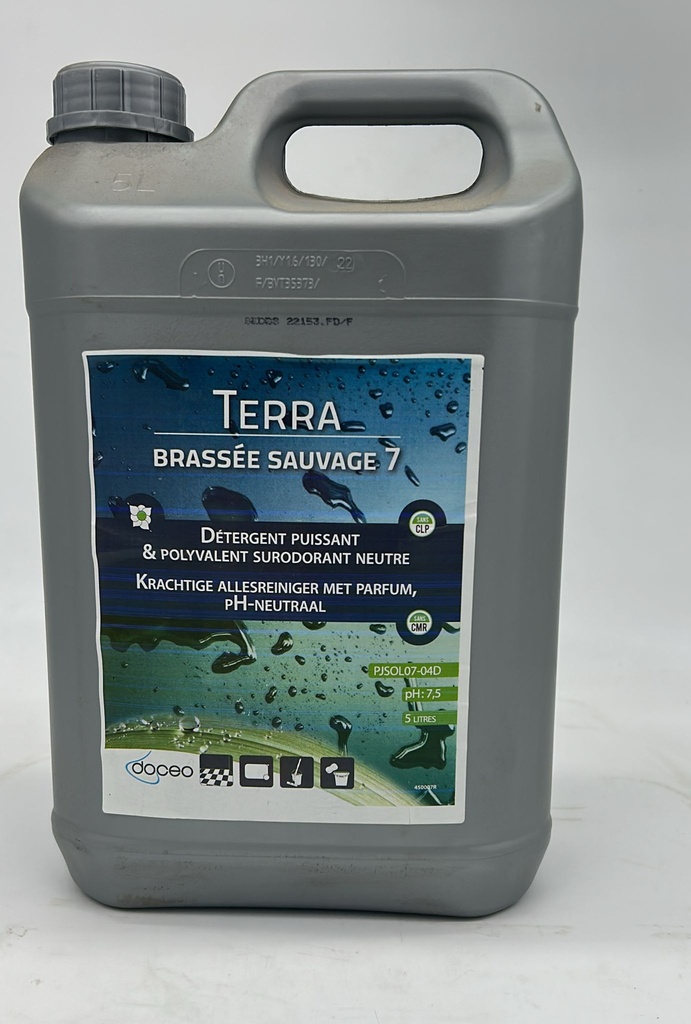 TERRA BRASSEE SAUVAGE 7 - détergent puissant & polyvalent surodorant neutre - 5lit