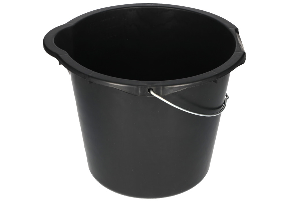 SEAU EN PLASTIQUE ROND NOIR 12L