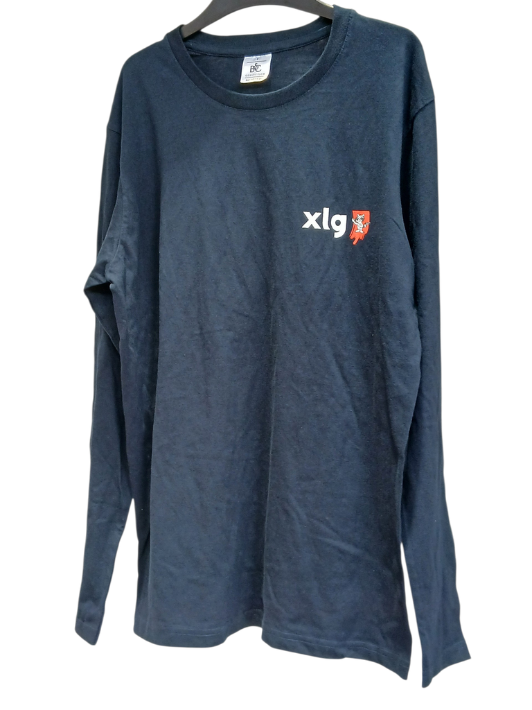 T-SHIRT BLEU NAVY - LONGUE MANCHE IMP CŒUR ET DOS - XXL