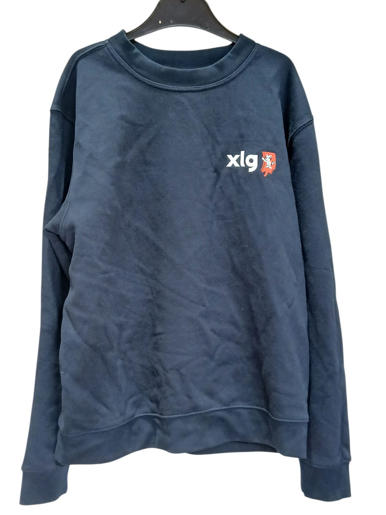 PULL BLEU NAVY - LONGUE MANCHE IMP CŒUR ET DOS - S