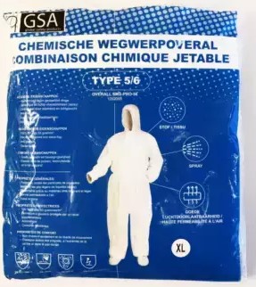 [12-8-004] Salopette blanche jetable pour poussières uniquement - 2XL