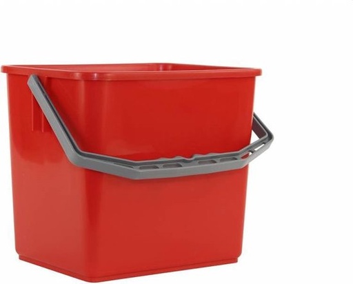 [CHA-18-4-003] SEAU EN PLASTIQUE RECTANGLE ROUGE 6L