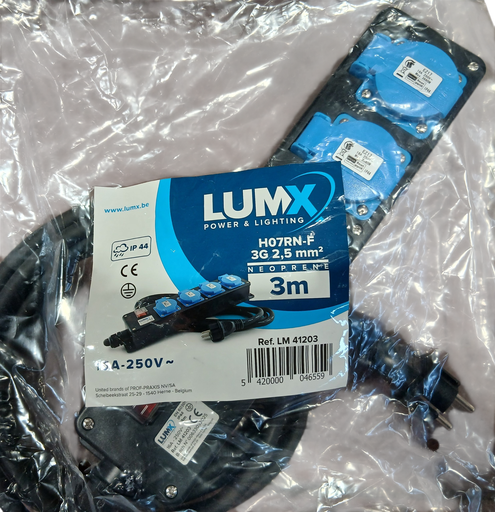 [CHA-20-1-005] Rallonge BLOC MULTIPRISES + CABLE 3 mètres (à la pièce)