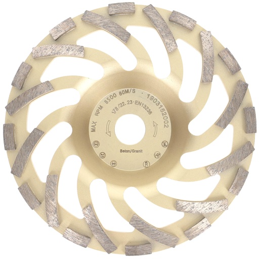 [CHA-30-1-015] DISQUE TURBO GC-HARD - 180 X 22.2 MM - PREMIUM (ponceuse AGP/G7 DSA)