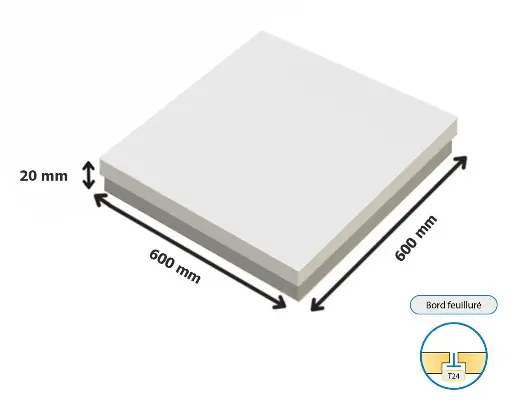 [CHA-36-8-006] DALLES ROCKFOND 60X60X20 BLANC