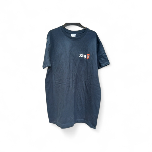 [CHA-52-3-01S] T-SHIRT BLEU NAVY - COURTE MANCHE IMP CŒUR ET DOS - S